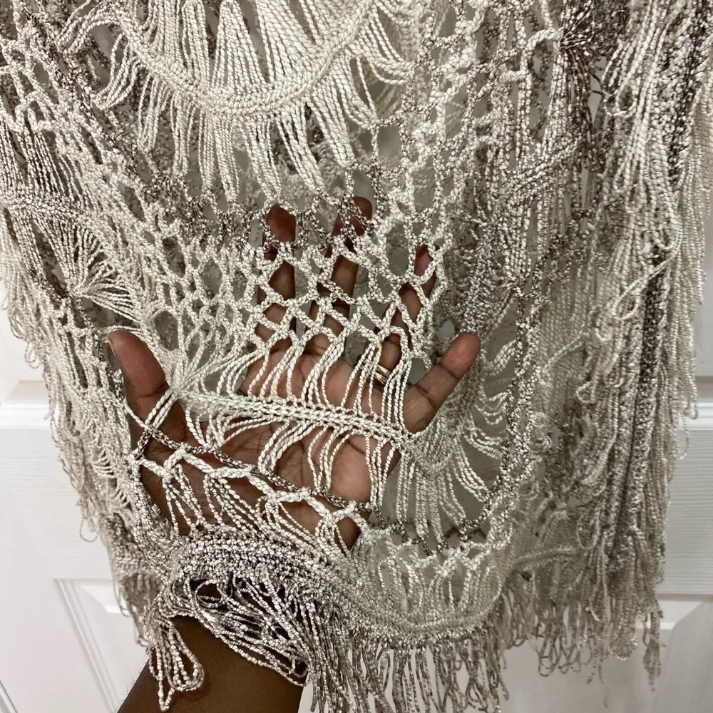 LaSeine knit crocheted sleeveless pullover sweater coverup, large/x large - Picture 7 of 11